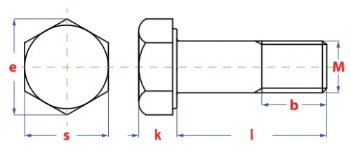 PGB boulon M16 x 80 mm - avec filetage partiel - zingué