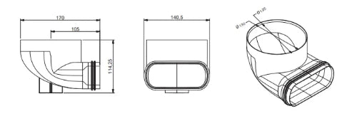 Renson Easyflex 125 pièce de raccordement pour bouche