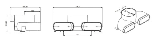 Renson Easyflex 125 pièce de raccordement double pour bouche