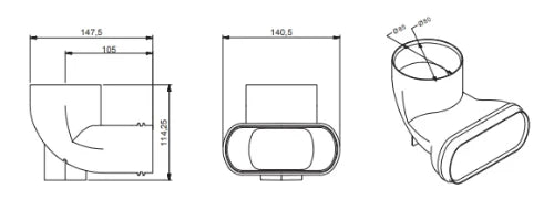 Renson Easyflex 80 pièce de raccordement pour bouche