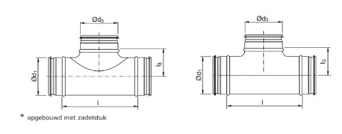 Sanutal Spiralit te reduit 90° MMM 200 x 150 x 200 mm - avec joint