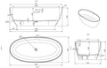 Procasa Henge 2.0 baignoire autoportante composite 1675 x 835 x 585 mm - blanc mat