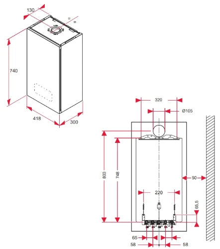 Bulex ThermoMaster T25/30 combi chaudière murale à condensation gaz (gaz naturel) 25 kW - label ERP CV: A - label ERP sanitaire: A