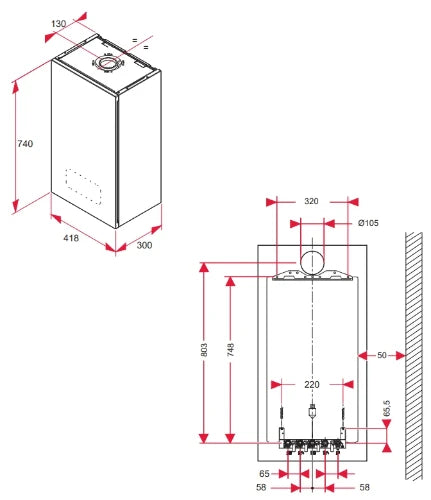 Bulex ThermoMaster T30/35 combi chaudière murale à condensation gaz (gaz naturel) 30 kW - label ERP CV: A - label ERP sanitaire: A