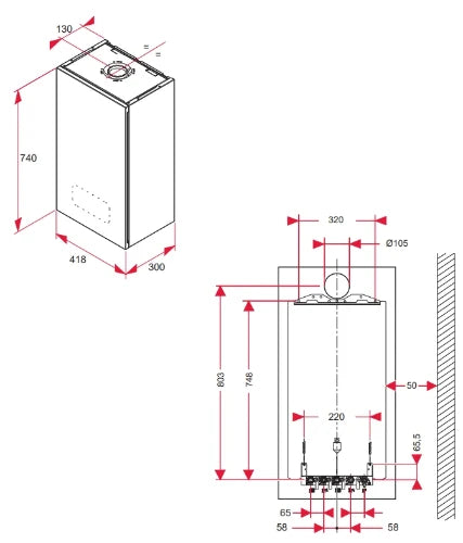 Bulex ThermoMaster T18/25 combi chaudière murale à condensation gaz (gaz naturel) 18,1 kW - label ERP CV: A - label ERP sanitaire: A