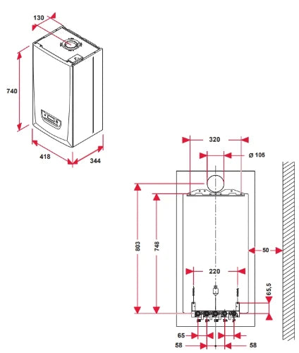 Bulex Thema Condens F30/35A combi chaudière murale à condensation gaz (gaz naturel) 30 kW - label ERP CV: A - label ERP sanitaire: A