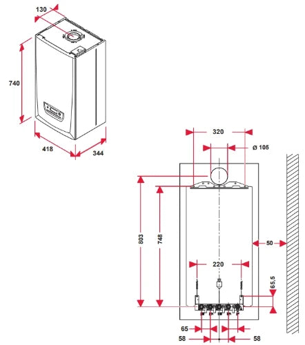 Bulex Thema Condens F25/30A combi chaudière murale à condensation gaz (gaz naturel) 24,6 kW - label ERP CV: A - label ERP sanitaire: A