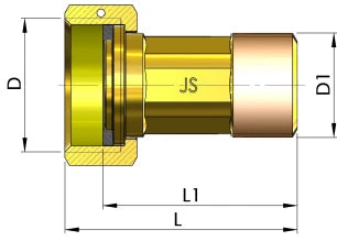 Messingfit raccord 2-pièces avec joint plat MF 3/4 x 4/4 - prix par set de 2 pièces - laiton