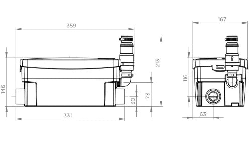 SFA Sanibroyeur Sanidouche- pompe pour évacuation douche et lavabo