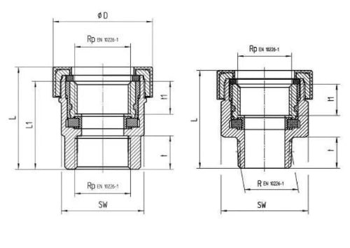 SGA raccord diélectrique FF 4/4 x 4/4 - gaz naturel - 5 bar - HTB 650°C