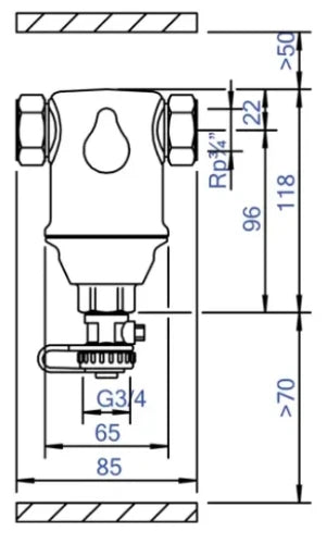 Spirotech Spirotrap séparateur de boue horizontal FF 3/4 x 3/4