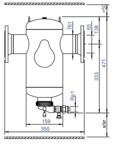 SPIROTECH Spirotrap seperateur boue acier avec aimant raccordement à bride DN65