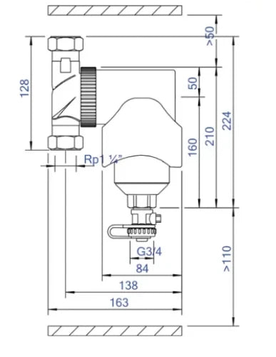 Spirotech Spirotrap séparateur de boue MBL orientable avec aimant extérieur FF 5/4 x 5/4