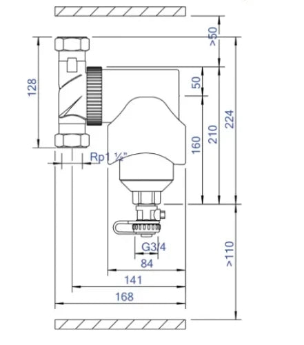 Spirotech Spirotrap séparateur de boue MBL orientable avec aimant extérieur FF 6/4 x 6/4