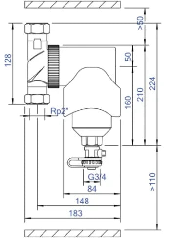 Spirotech Spirotrap séparateur de boue MBL orientable avec aimant extérieur FF 2 x 2