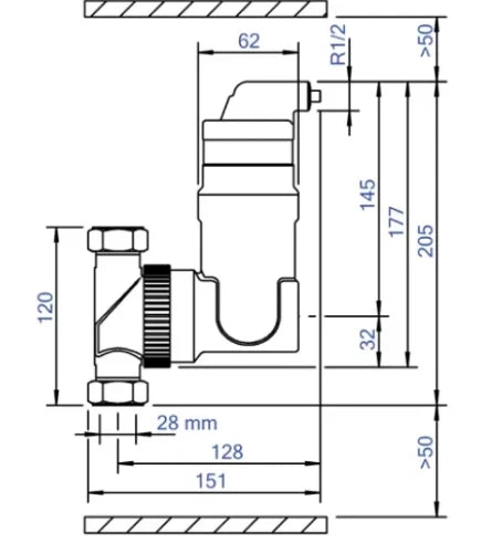Spirotech Spirovent séparateur d'air Junior orientable FF 28 x 28 mm