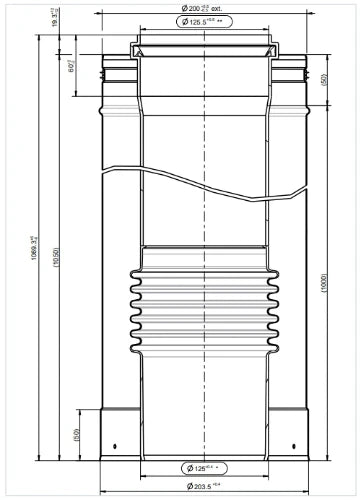 Ubbink CLVkit kit étage 1 court 125/200 Galva/PP