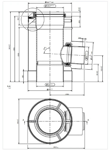 Ubbink CLVkit kit étage 1 court 125/200 Galva/PP
