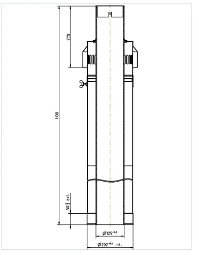 Ubbink CLVkit PP/Galva passage toiture inox pour toit plat 125/200 mm