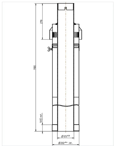 Ubbink CLVkit passage toiture toit plat noir 125/200 Galva/PP