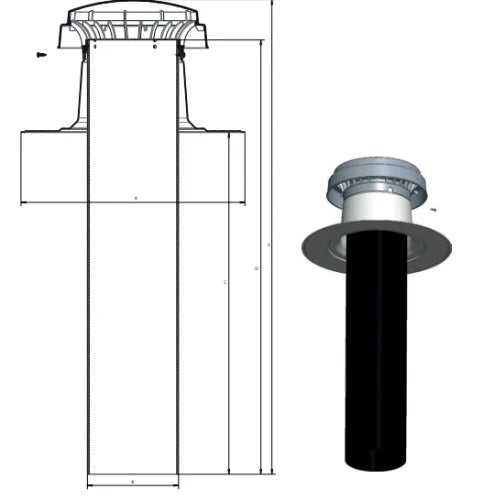 Ubbink Flatroofvent ventilation non-isolé 110 mm - chambre