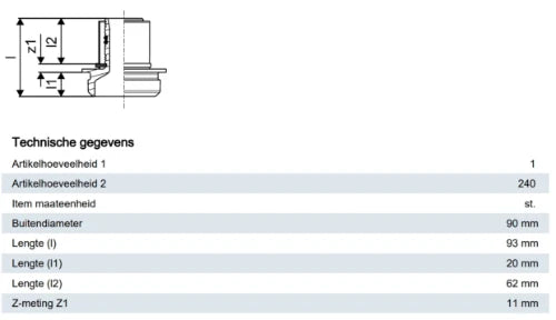 Uponor RS adaptateur RS3 - 90 mm