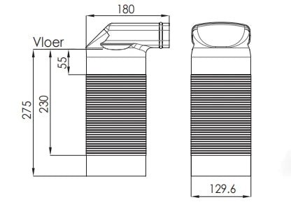 Vasco Easyflow pièce de raccordement équerre (set 2pcs) - incl collier de montage - prix par set