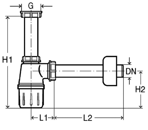 Viega PP siphon bouteille sans crépine 5/4 x 32 mm - blanc synthétique