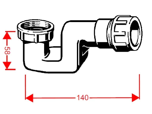 Viega PP siphon gain de place pour meuble 6/4 x 40 mm