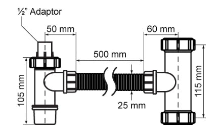 Walraven McAlpine Ventadrip set d'évacuation pour boiler 40 mm