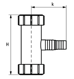 Walraven McAlpine té avec raccordement machine à laver 40 x WMA x 40 mm - blanc