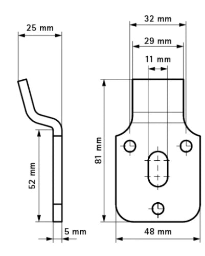 Walraven BIS crochet pour lavabo 5 mm - aussi pour urinoir - déversoir