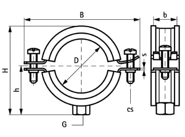 Walraven Bismat 2000 collier avec caoutchouc M8/M10 x 83-91 mm