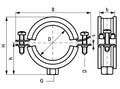 Walraven Bismat 2000 collier avec caoutchouc M8/M10 x 83-91 mm