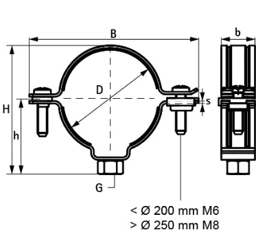 Walraven Bis 4000 collier pour tuyau synthétique M8 x 50 mm - zingué