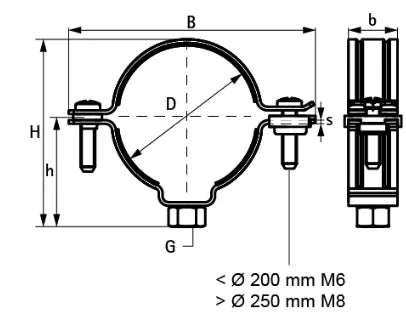 Walraven Bis 4000 collier pour tuyau synthétique M8 x 75 mm - zingué