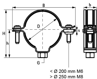 Walraven Bis 4000 collier pour tuyau synthétique M8 x 40 mm - zingué