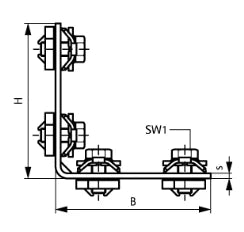 Walraven Rapidrail pièce de coin 90° - prémontée