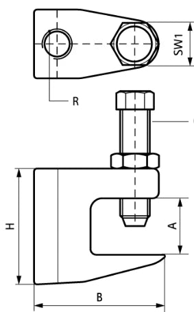 Walraven BIS pince pour poutrelles modèle C M8 - zingué