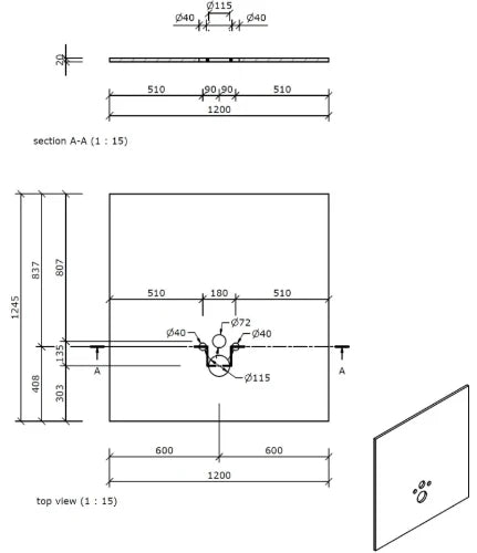 Wedi L-Board Panneau d’habillage pour bâti-supports, 1245x1200x20mm