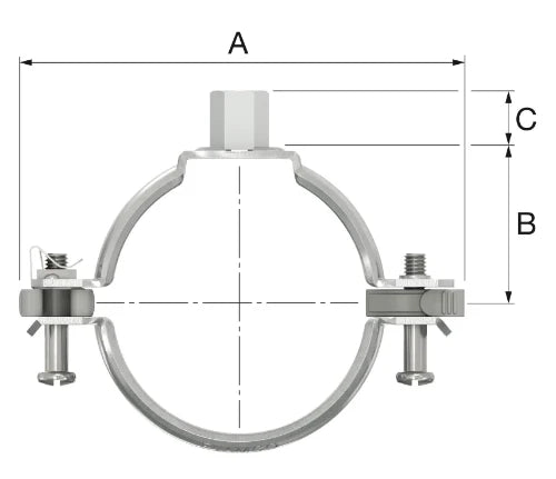 Flamco BSK collier M8/M10 x 50 mm - pour tuyau synthétique