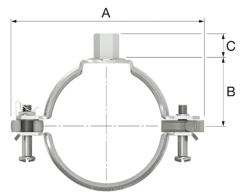 Flamco BSK collier M8/M10 x 125 mm - pour tuyau synthétique