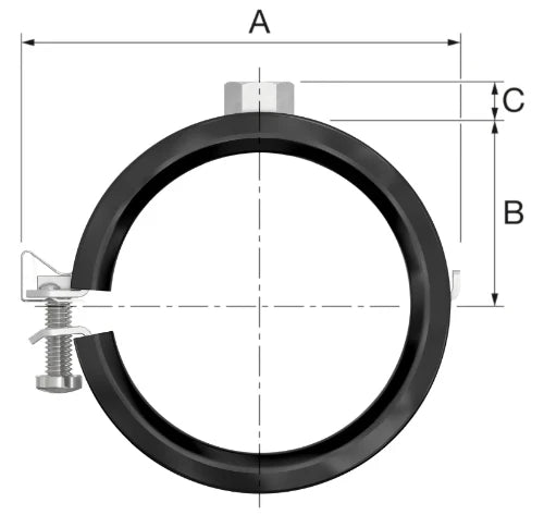 Flamco BSA collier M8 x 17-19 mm - avec caoutchouc