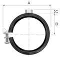 Flamco BSA collier M8 x 25-28 mm - avec caoutchouc