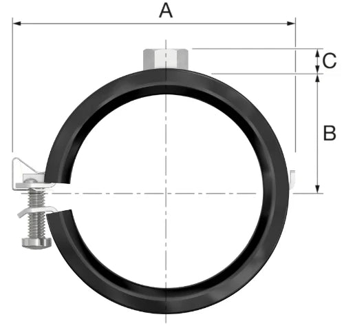 Flamco BSA collier M8 x 29-33 mm - avec caoutchouc