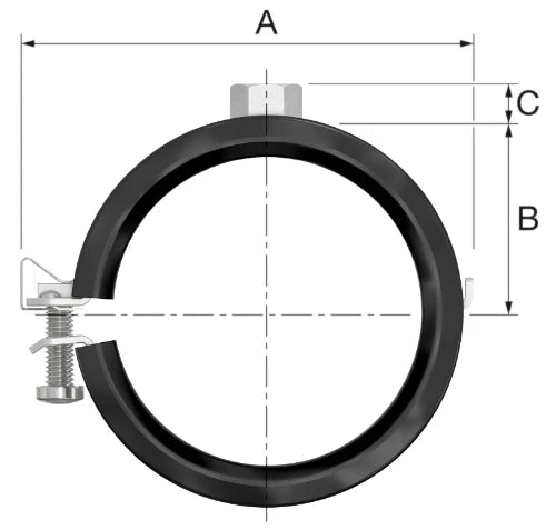Flamco BSA collier M8 x 33-37 mm - avec caoutchouc