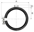 Flamco BSA collier M8 x 33-37 mm - avec caoutchouc