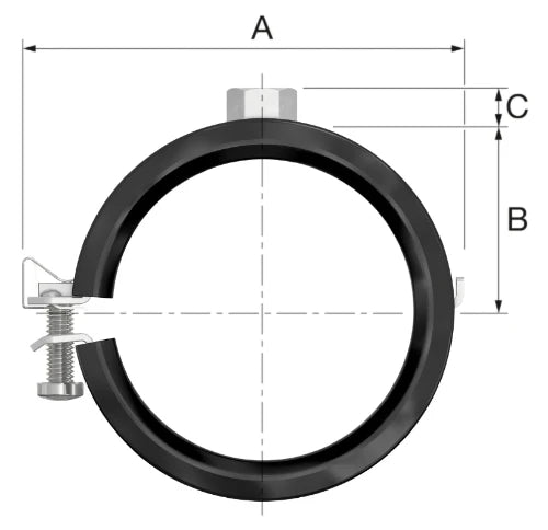 Flamco BSA collier M8 x 38-42 mm - avec caoutchouc