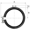 Flamco BSA collier M8 x 44-49 mm - avec caoutchouc