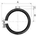 Flamco BSA collier M8 x 50-54 mm - avec caoutchouc